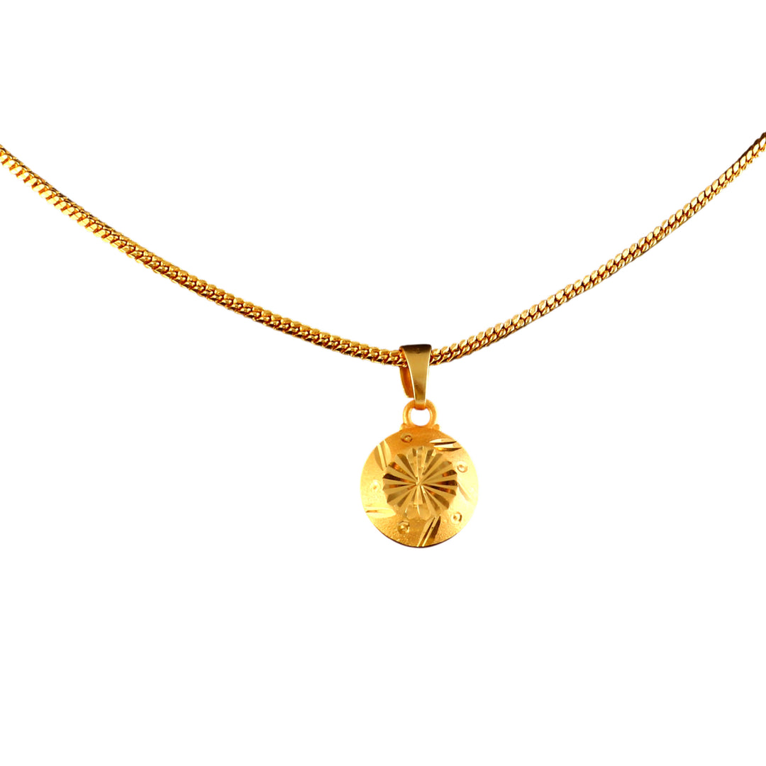 Unisex Micro Gold Plated Gol Pendant With Chain