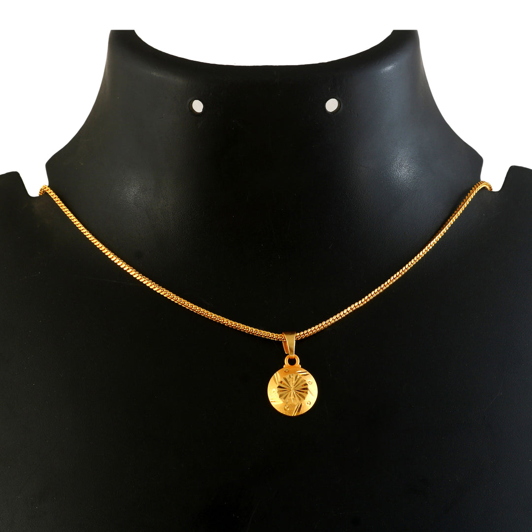 Unisex Micro Gold Plated Gol Pendant With Chain