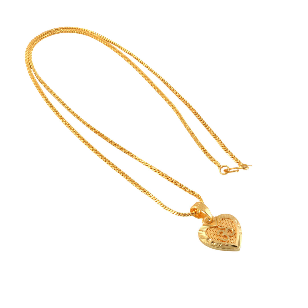 Unisex Micro Gold Plated Om Pendant With Chain