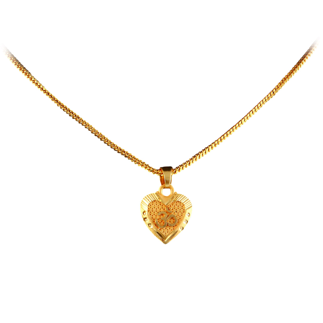 Unisex Micro Gold Plated Om Pendant With Chain