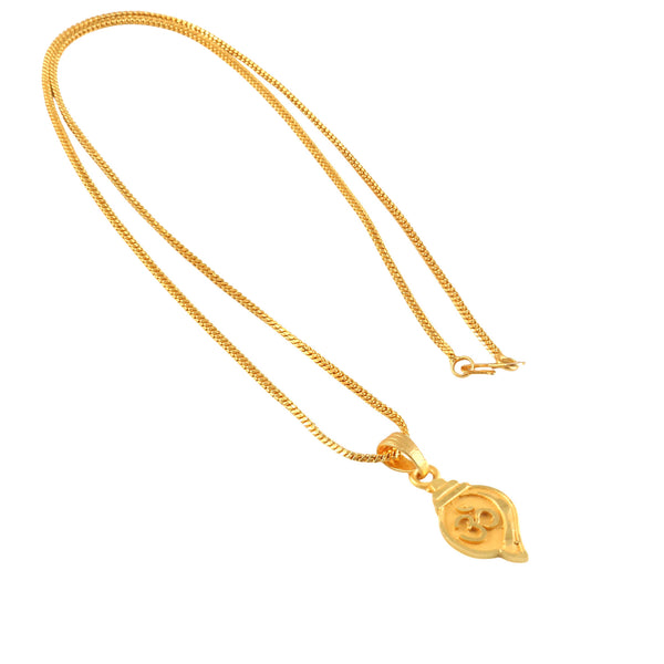 Unisex Micro Gold Plated Om Pendant With Chain