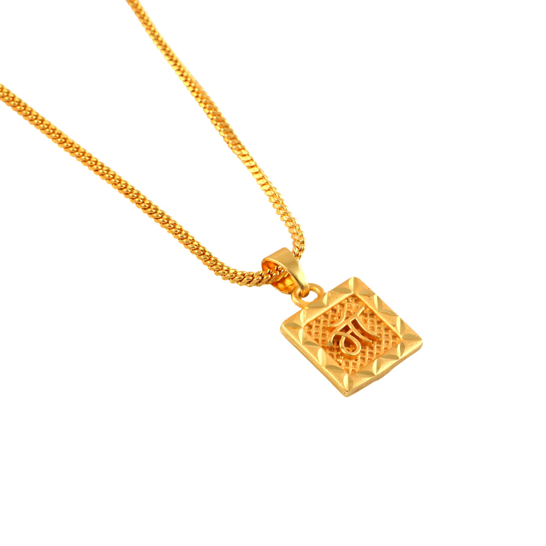 Unisex Micro Gold Plated Maa Pendant With Chain
