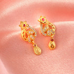 Load image into Gallery viewer, Gold-Plated American - Diamond Studded Pendant Necklace Set with Earrings
