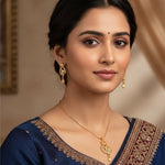 Load image into Gallery viewer, Gold-Plated American - Diamond Studded Pendant Necklace Set with Earrings
