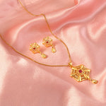 Load image into Gallery viewer, Gold-Plated American - Diamond Studded Pendant Necklace Set with Earrings
