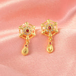 Load image into Gallery viewer, Gold-Plated American - Diamond Studded Pendant Necklace Set with Earrings
