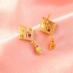 Load image into Gallery viewer, Gold-Plated American - Diamond Studded Pendant Necklace Set with Earrings
