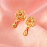 Load image into Gallery viewer, Gold-Plated American - Diamond Studded Pendant Necklace Set with Earrings
