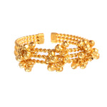 Load image into Gallery viewer, Gold Plated Adjustable Contemporary Ghungroo Beaded Kada Bangle
