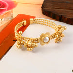 Load image into Gallery viewer, Gold Plated Adjustable Contemporary Ghungroo Beaded Kada Bracelet
