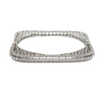 Load image into Gallery viewer, Brass Cubic Zirconia Rhodium-Plated Bangle-Style Bracelet
