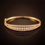 Load image into Gallery viewer, 18KT Gold-Plated Cubic Zirconia Studded Bangle-Style Bracelet
