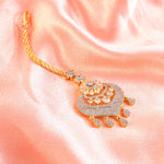Load image into Gallery viewer, 18K Gold-Plated Cubic Zirconia Studded Maang Tikka
