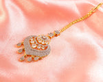 Load image into Gallery viewer, 18K Gold-Plated Cubic Zirconia Studded Maang Tikka
