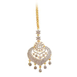 Load image into Gallery viewer, 18K Gold-Plated Cubic Zirconia Studded Maang Tikka
