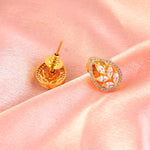 Load image into Gallery viewer, 18 Kt Gold Plated Pearl &amp; Cubic Zirconia Studded Pendant Necklace Set
