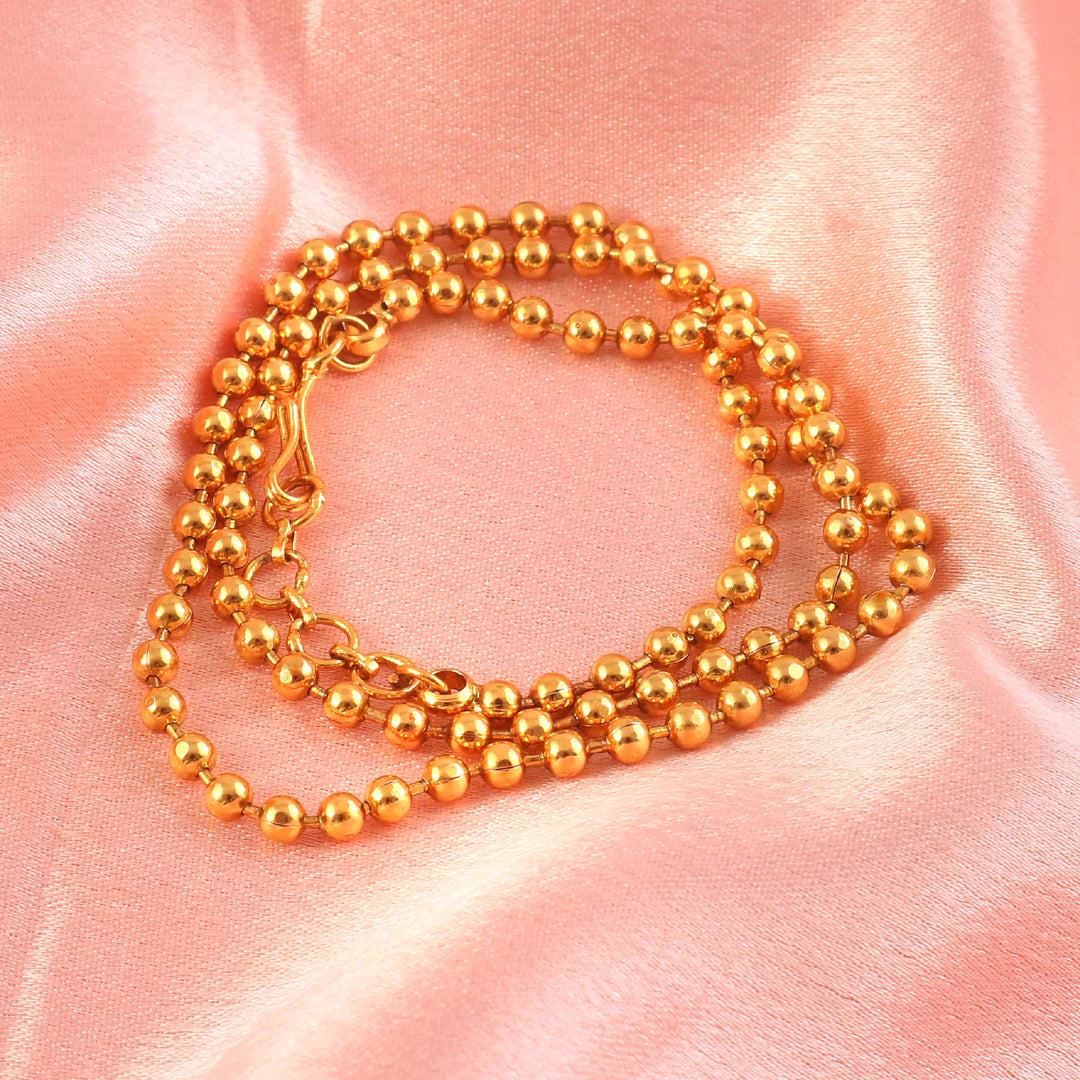 Gold-Plated Minimalist Ball Bead Chain Necklace