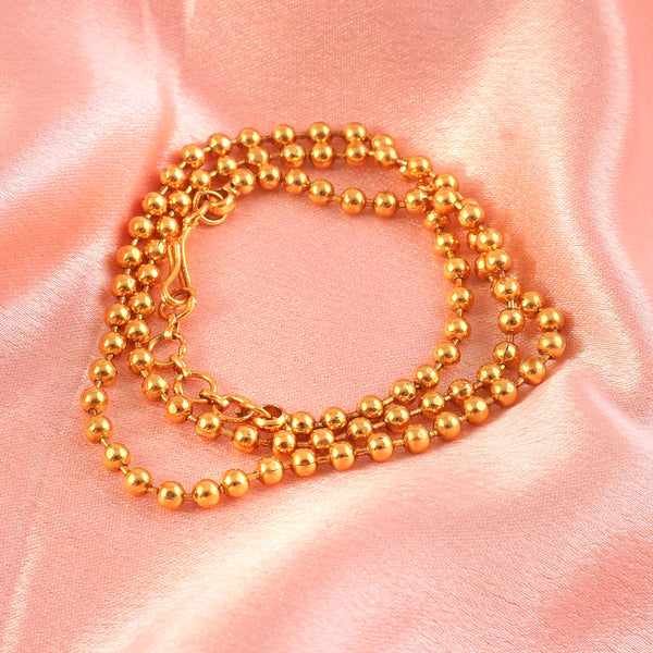 Gold-Plated Minimalist Ball Bead Chain Necklace