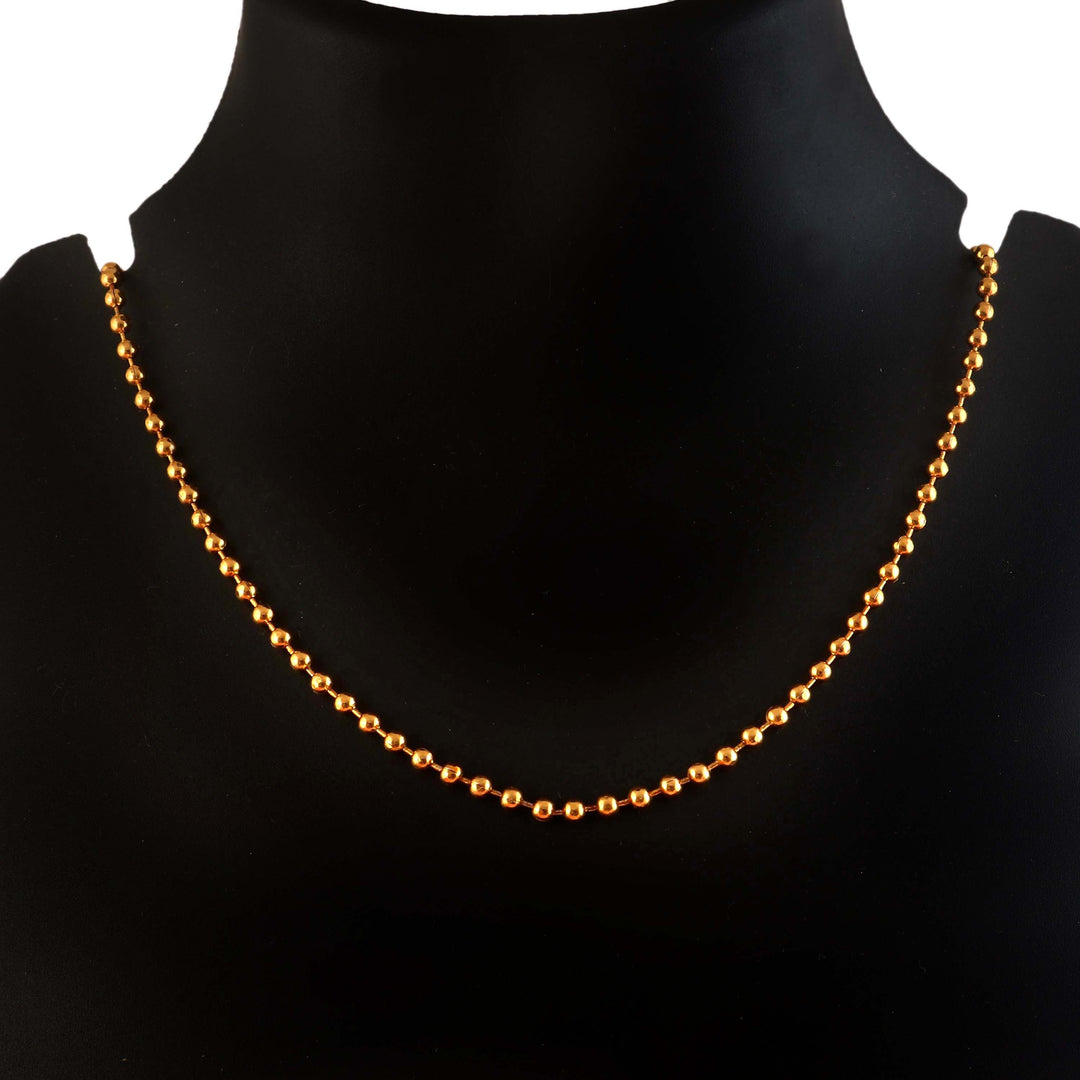 Gold-Plated Minimalist Ball Bead Chain Necklace