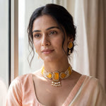 Load image into Gallery viewer, Elegant Pearl Multi-Strand Choker Jewellery Set with Matching Earrings

