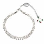 Load image into Gallery viewer, Silver-Plated Sparkling CZ Stone Choker Necklace with Adjustable Thread Closure
