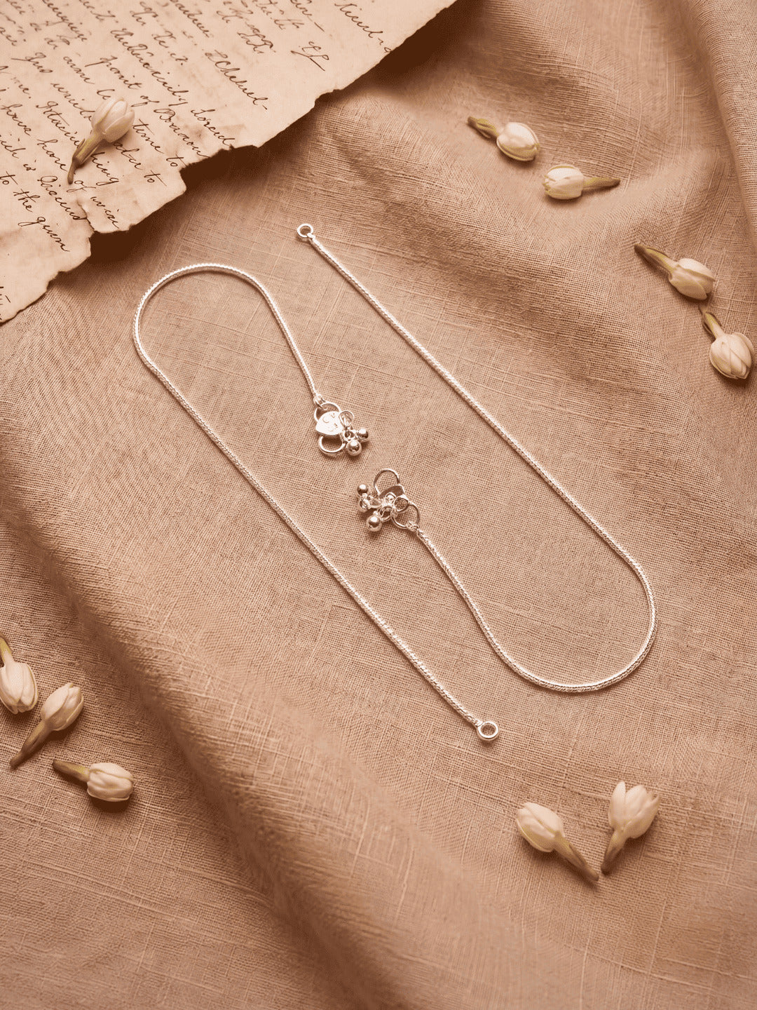 Silver-Plated Rope Chain Anklet with Lobster Clasp