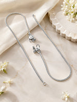 Load image into Gallery viewer, Silver-Plated Rope Chain Anklet with Lobster Clasp
