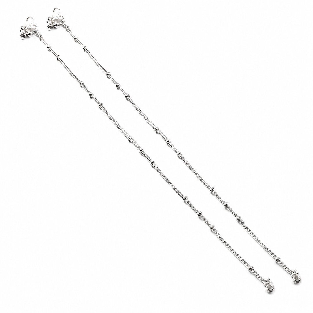 Silver-Toned Beaded Rope Chain Anklet