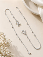 Load image into Gallery viewer, Silver-Toned Beaded Rope Chain Anklet
