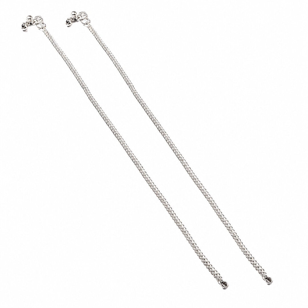 Silver-Plated Interlocked Link Anklet