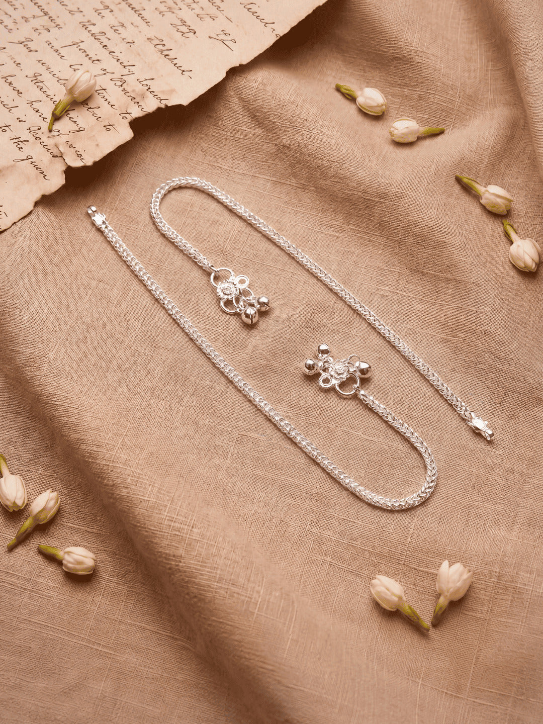 Silver-Plated Interlocked Link Anklet