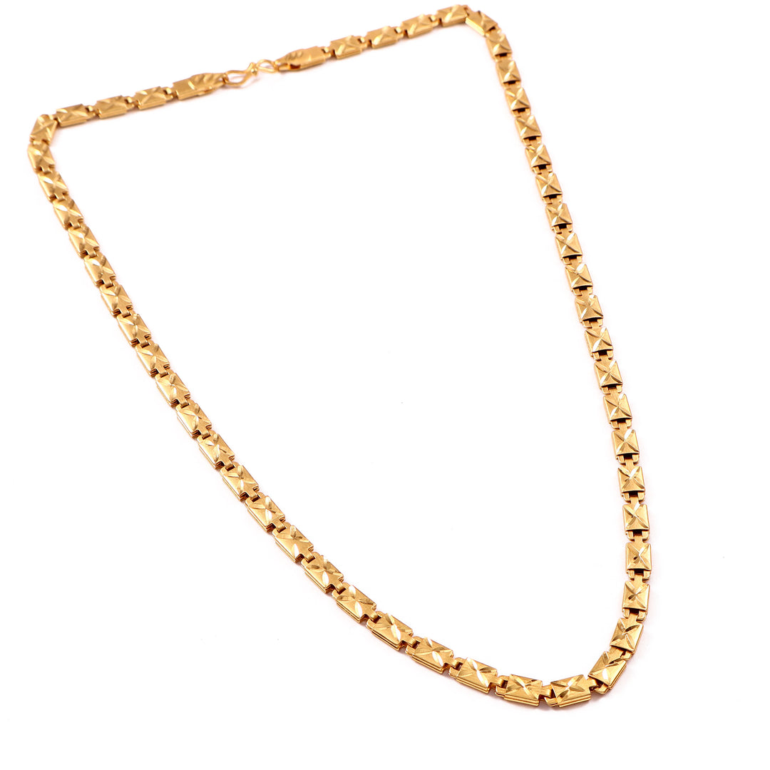 Gold-Toned Geometric Link Chain Necklace