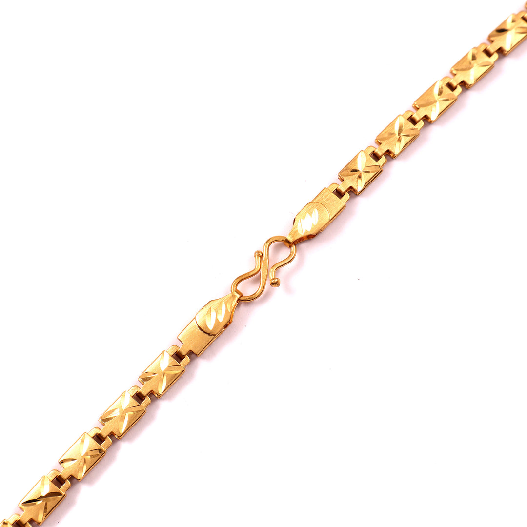 Gold-Toned Geometric Link Chain Necklace