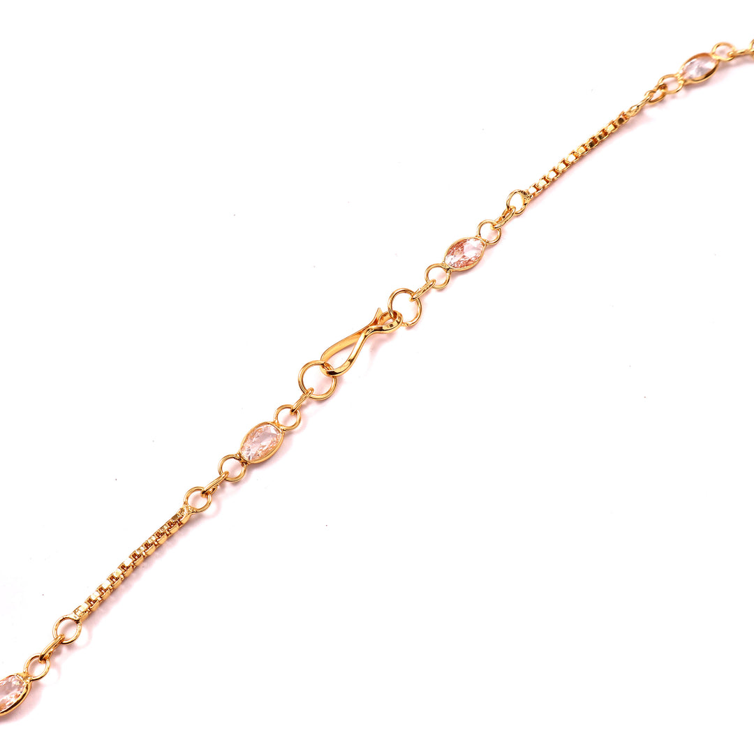 Elegant Gold-Plated White Stone Chain