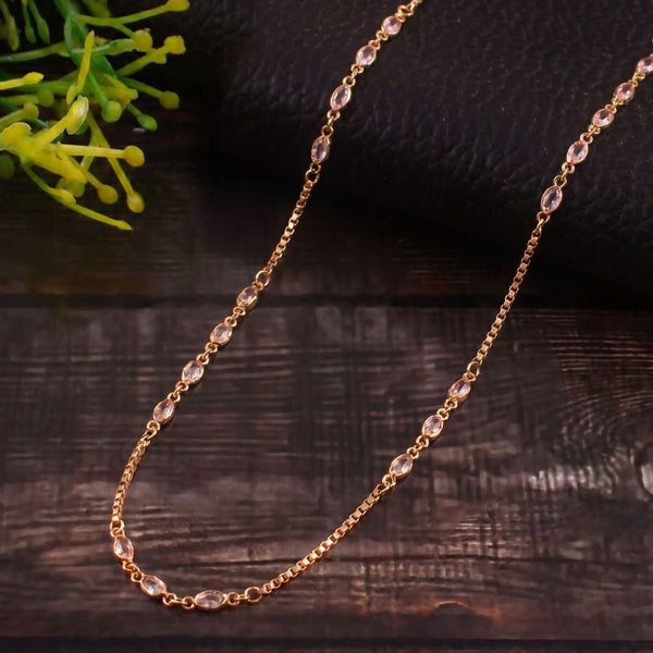 Elegant Gold-Plated White Stone Chain