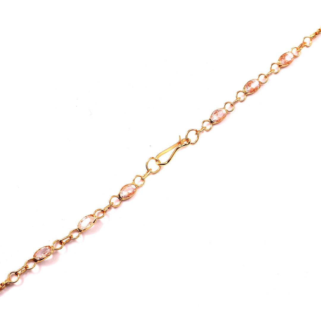 Elegant Gold-Plated White Stone Chain