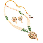 Load image into Gallery viewer, Gold-Plated Kundan-Studded &amp; Beaded Jewellery Set
