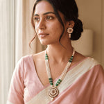 Load image into Gallery viewer, Gold-Plated Kundan-Studded &amp; Beaded Jewellery Set

