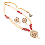 Load image into Gallery viewer, Gold-Plated Kundan-Studded &amp; Beaded Jewellery Set
