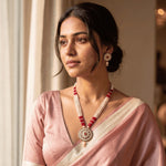 Load image into Gallery viewer, Gold-Plated Kundan-Studded &amp; Beaded Jewellery Set
