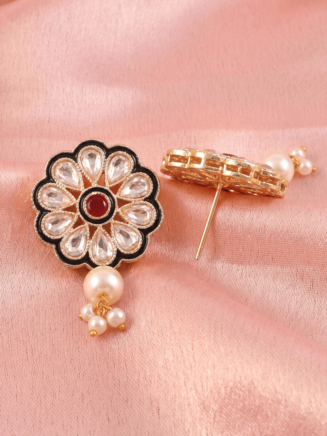 Gold-Plated Kundan-Studded & Beaded Jewellery Set
