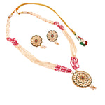 Load image into Gallery viewer, Gold-Plated Kundan-Studded &amp; Beaded Jewellery Set
