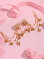 Load image into Gallery viewer, Gold-Toned &amp; White Classic Jhumkas
