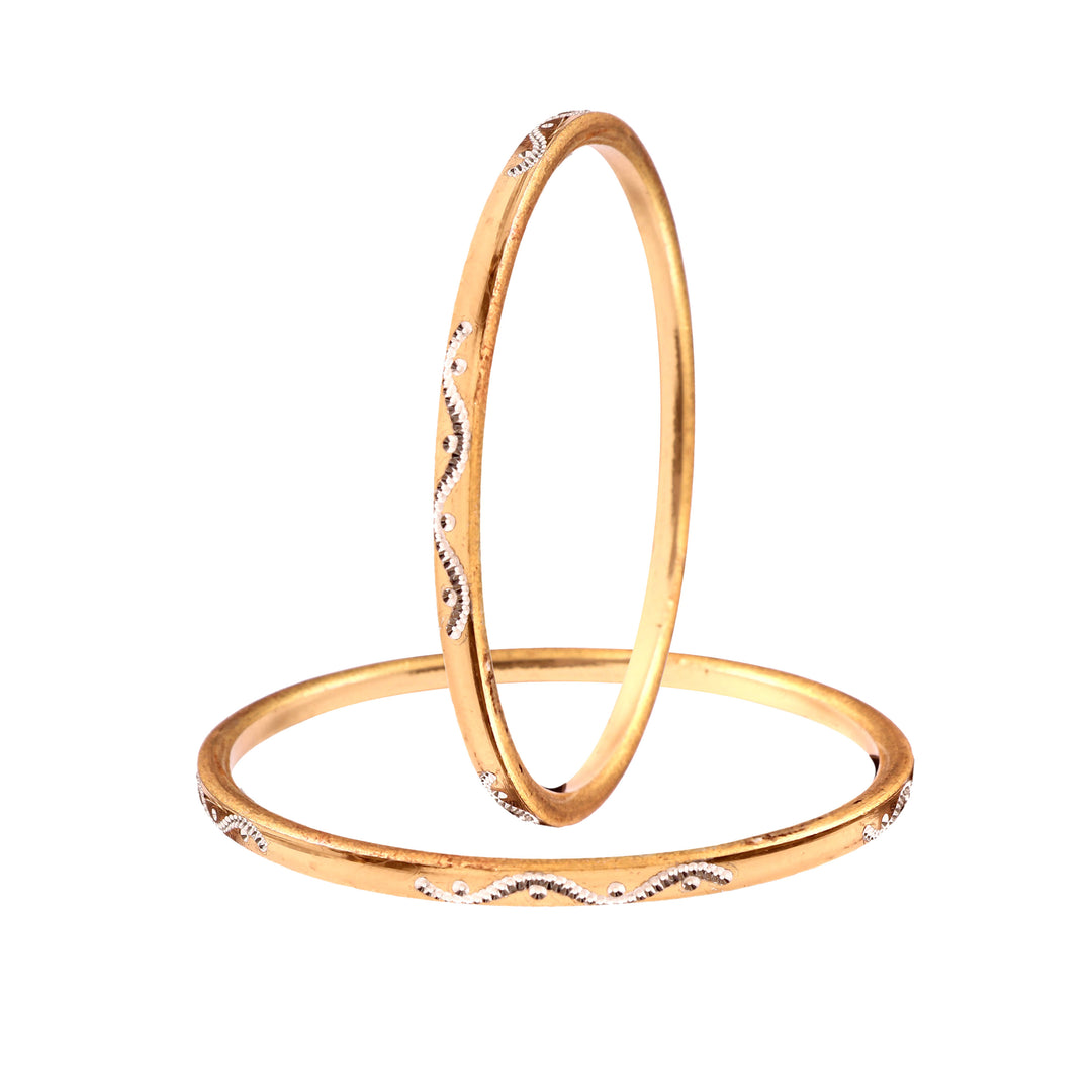 Women Gold-Plated  Bangles Set of 2