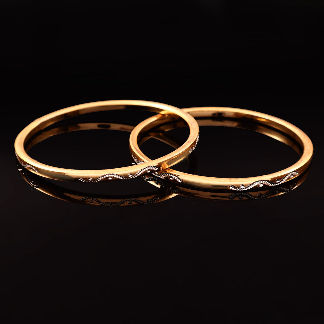 Women Gold-Plated  Bangles Set of 2