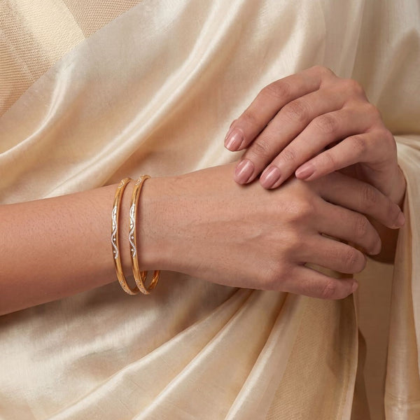 Women Gold-Plated  Bangles Set of 2