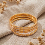 Load image into Gallery viewer, Women Gold-Toned Textured Bangles Set of 4
