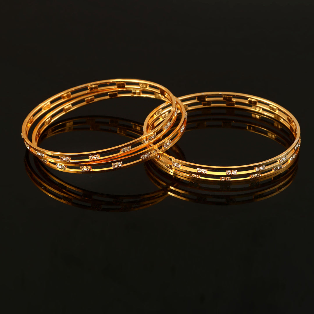 Women Gold-Plated  Bangles Set of 4