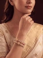 Load image into Gallery viewer, Women Gold-Plated American Diamond Studded Bangles Set of 2
