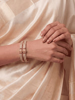 Load image into Gallery viewer, Women Gold-Plated American Diamond Studded Bangles Set of 2
